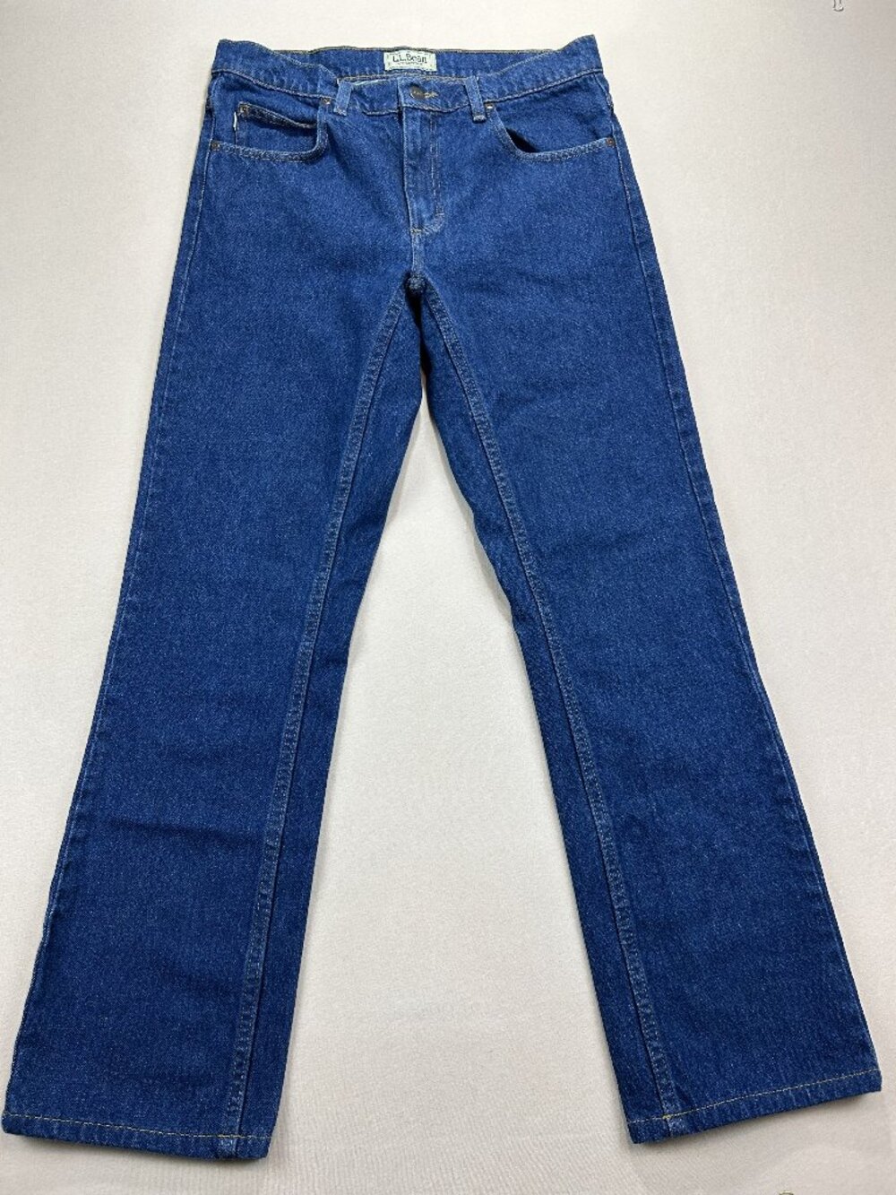 LL Bean Standard Fit Jeans Mens Size 32x34 Blue Denim Mid Rise Straight Cotton